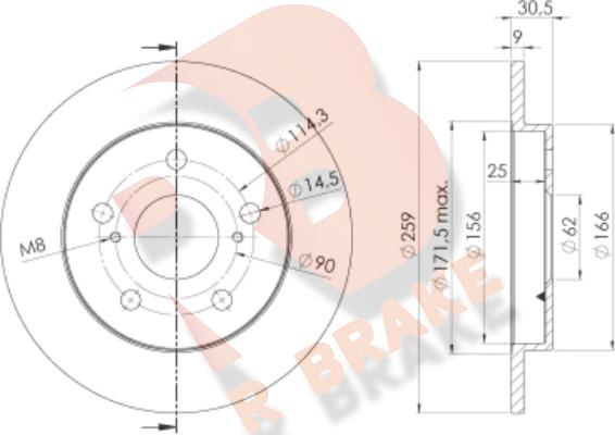 R Brake 78RBD22889 - Discofreno autozon.pro