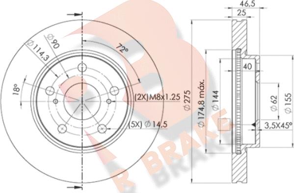 R Brake 78RBD22881 - Discofreno autozon.pro