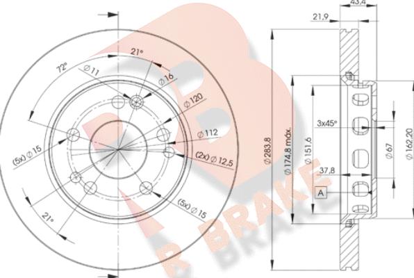 R Brake 78RBD22312 - Discofreno autozon.pro