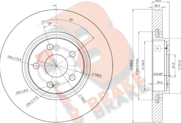 R Brake 78RBD22317 - Discofreno autozon.pro