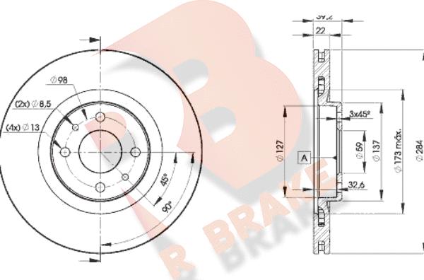 R Brake 78RBD27947 - Discofreno autozon.pro