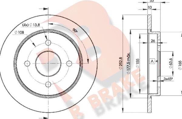 R Brake 78RBD27969 - Discofreno autozon.pro