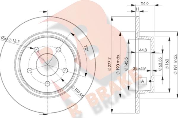 R Brake 78RBD27989 - Discofreno autozon.pro