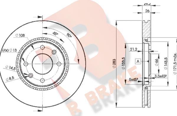 R Brake 78RBD27406 - Discofreno autozon.pro