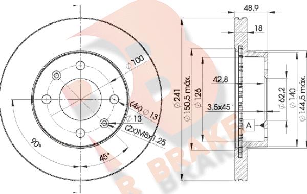 R Brake 78RBD27500 - Discofreno autozon.pro