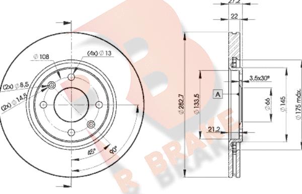 R Brake 78RBD27810 - Discofreno autozon.pro