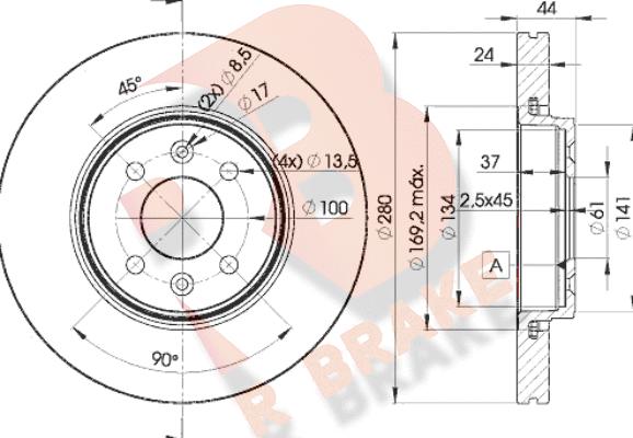 R Brake 78RBD27829 - Discofreno autozon.pro