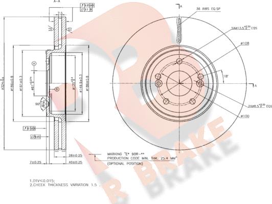 R Brake 78RBD27357 - Discofreno autozon.pro