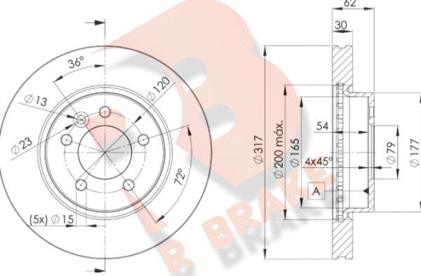 R Brake 78RBD27360 - Discofreno autozon.pro