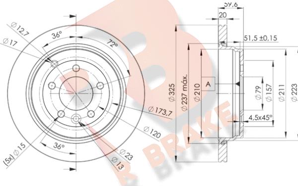 R Brake 78RBD27361 - Discofreno autozon.pro