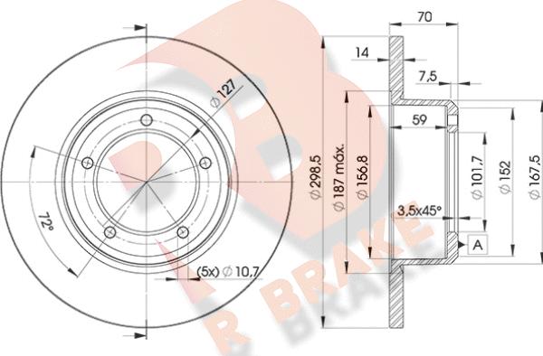 R Brake 78RBD27329 - Discofreno autozon.pro