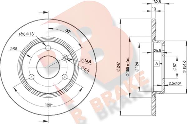 R Brake 78RBD27276 - Discofreno autozon.pro