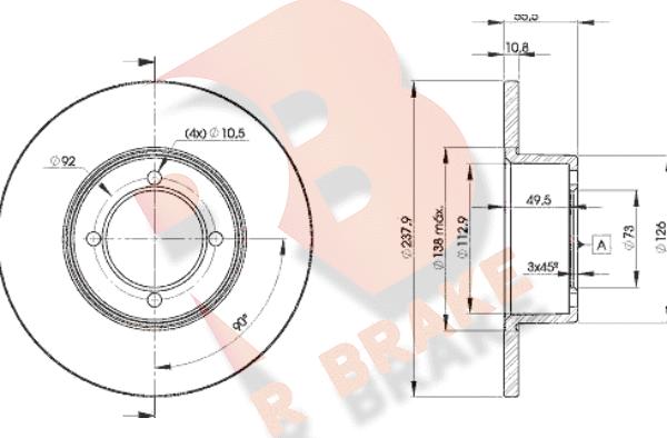 R Brake 78RBD27739 - Discofreno autozon.pro