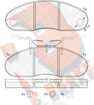 R Brake RB0994 - Kit pastiglie freno, Freno a disco autozon.pro