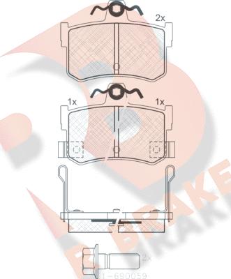 R Brake RB0995-701 - Kit pastiglie freno, Freno a disco autozon.pro