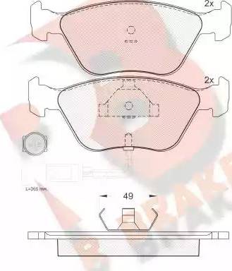 R Brake RB0954 - Kit pastiglie freno, Freno a disco autozon.pro