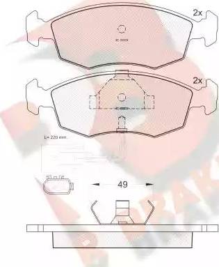 R Brake RB0955 - Kit pastiglie freno, Freno a disco autozon.pro