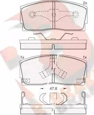 R Brake RB0951 - Kit pastiglie freno, Freno a disco autozon.pro