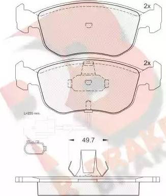 R Brake RB0957 - Kit pastiglie freno, Freno a disco autozon.pro