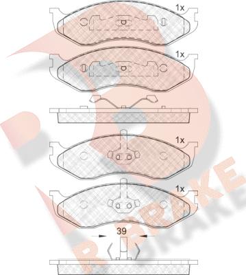 R Brake RB0968 - Kit pastiglie freno, Freno a disco autozon.pro