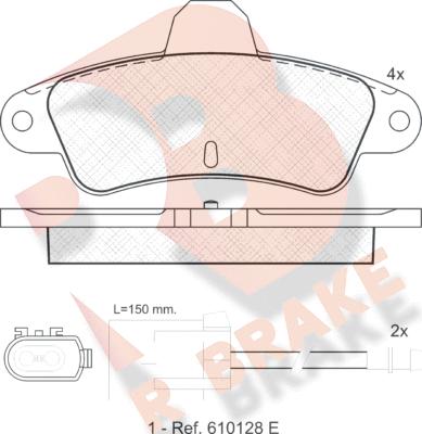 R Brake RB0919 - Kit pastiglie freno, Freno a disco autozon.pro