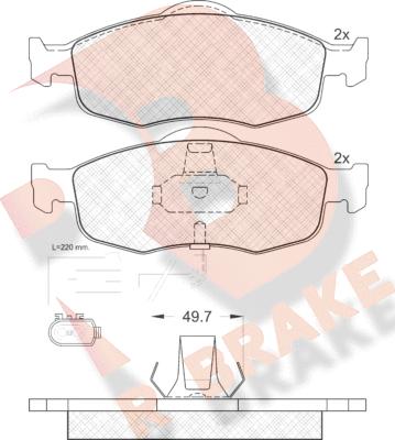 R Brake RB0917 - Kit pastiglie freno, Freno a disco autozon.pro