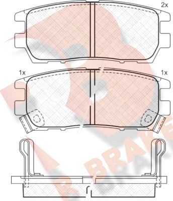 R Brake RB0980 - Kit pastiglie freno, Freno a disco autozon.pro