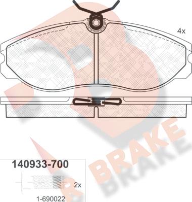 R Brake RB0933-700 - Kit pastiglie freno, Freno a disco autozon.pro