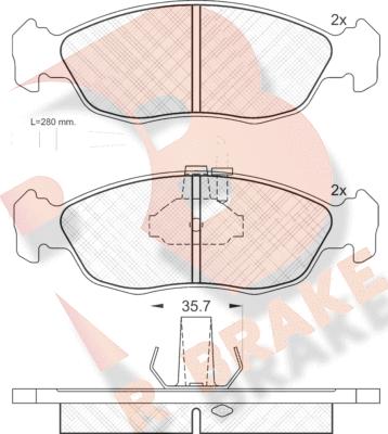 R Brake RB0932 - Kit pastiglie freno, Freno a disco autozon.pro