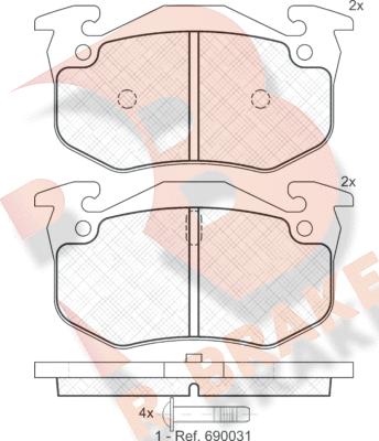 R Brake RB0929 - Kit pastiglie freno, Freno a disco autozon.pro