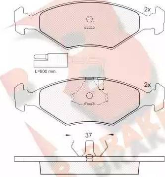 R Brake RB0927 - Kit pastiglie freno, Freno a disco autozon.pro