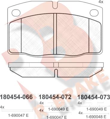 R Brake RB0454 - Kit pastiglie freno, Freno a disco autozon.pro