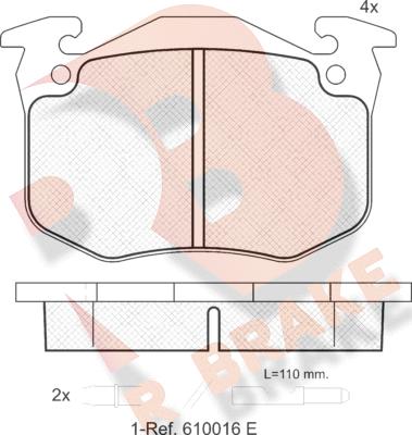 R Brake RB0469 - Kit pastiglie freno, Freno a disco autozon.pro