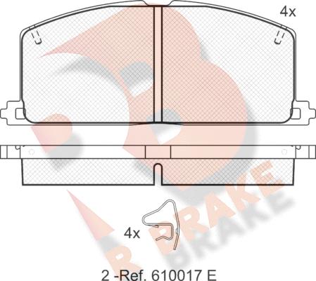 R Brake RB0462 - Kit pastiglie freno, Freno a disco autozon.pro