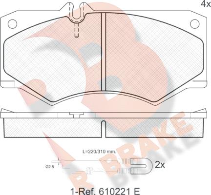 R Brake RB0405-113 - Kit pastiglie freno, Freno a disco autozon.pro