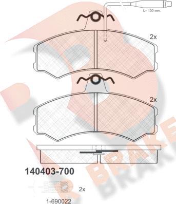 R Brake RB0403-700 - Kit pastiglie freno, Freno a disco autozon.pro