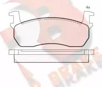 R Brake RB0424 - Kit pastiglie freno, Freno a disco autozon.pro