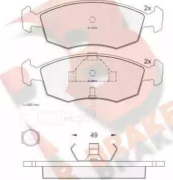 R Brake RB0475 - Kit pastiglie freno, Freno a disco autozon.pro