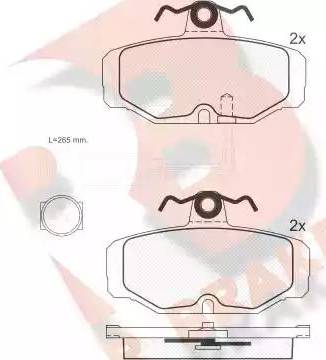 R Brake RB0598 - Kit pastiglie freno, Freno a disco autozon.pro