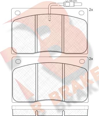 R Brake RB0544 - Kit pastiglie freno, Freno a disco autozon.pro