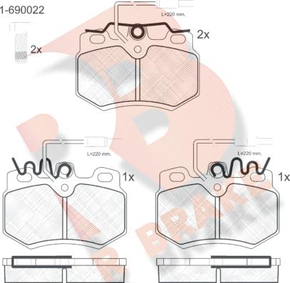 R Brake RB0553-203 - Kit pastiglie freno, Freno a disco autozon.pro