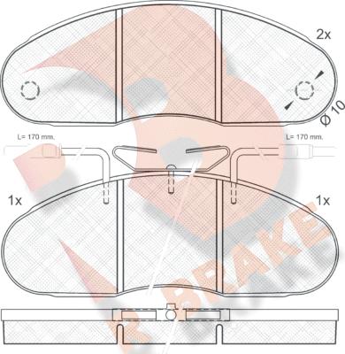 R Brake RB0560 - Kit pastiglie freno, Freno a disco autozon.pro