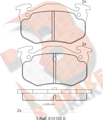 R Brake RB0535 - Kit pastiglie freno, Freno a disco autozon.pro