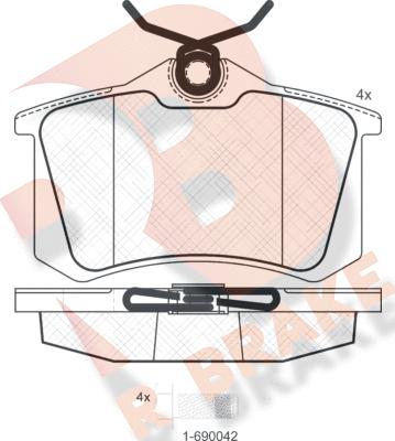 R Brake RB0697-700 - Kit pastiglie freno, Freno a disco autozon.pro