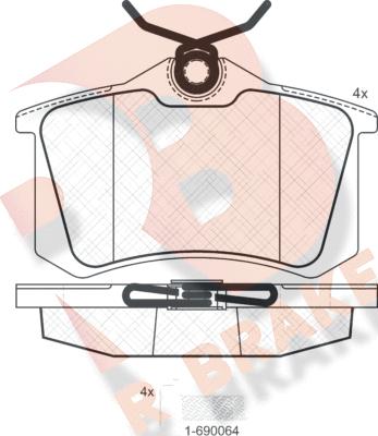 R Brake RB0697-703 - Kit pastiglie freno, Freno a disco autozon.pro