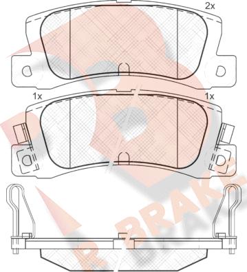 R Brake RB0612-071 - Kit pastiglie freno, Freno a disco autozon.pro