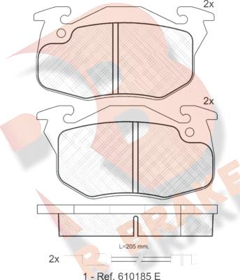 R Brake RB0633 - Kit pastiglie freno, Freno a disco autozon.pro