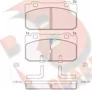 R Brake RB0632 - Kit pastiglie freno, Freno a disco autozon.pro