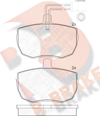 R Brake RB0671 - Kit pastiglie freno, Freno a disco autozon.pro