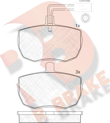 R Brake RB0672 - Kit pastiglie freno, Freno a disco autozon.pro